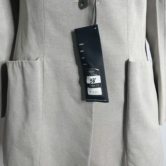 ANNETTE GORTZ Button Up Cotton Suit Jacket Blazer - Picture 6 of 10